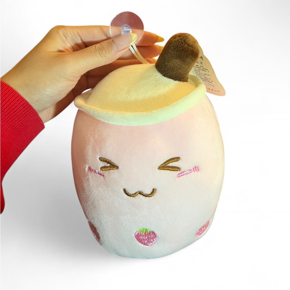 NWT Cute Strawberry Bubble Tea Plush Toy